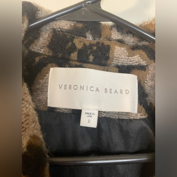 Veronica Beard Camille Jacquard Leopard Button Coat, Size 2, Wool and Alpaca - Picture 5 of 10